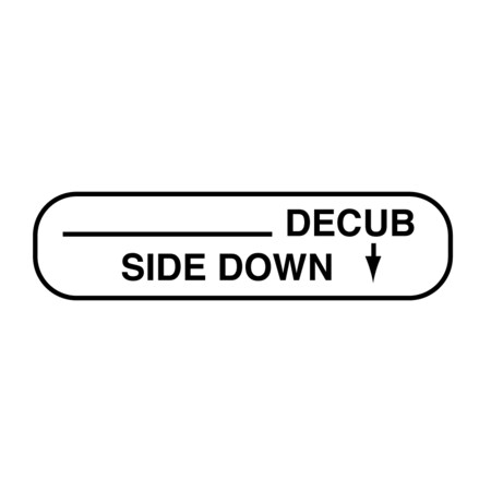 Information Labels - _____Decub Side Down 5/16 X 1-1/4 White W/Black